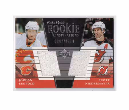 2002-03 Upper Deck Rookie Update #155C Jordan Leopold RC Scott Niedermayer (40-X208-FLAMES+DEVILS)