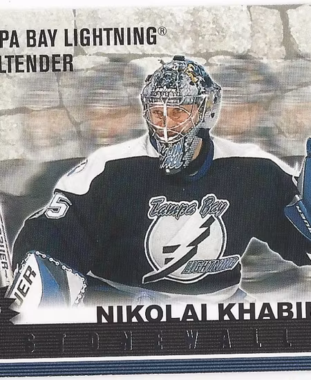 2003-04 Pacific Heads Up Stonewallers #10 Nikolai Khabibulin (10-X41-LIGHTNING)