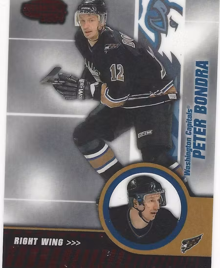2003-04 Pacific Invincible Red #98 Peter Bondra (15-X3-CAPITALS)