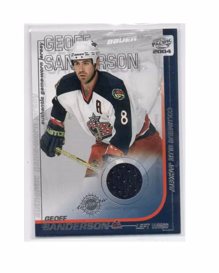 2003-04 Pacific Jerseys #12 Geoff Sanderson (20-X233-GAMEUSED-BLUEJACKETS)