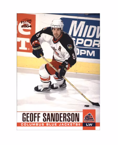 2003-04 Pacific Red #97 Geoff Sanderson (10-X185-BLUEJACKETS)