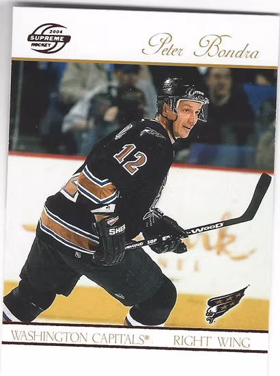 2003-04 Pacific Supreme Red #98 Peter Bondra (10-X44-CAPITALS)