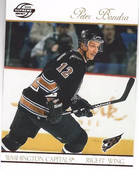 2003-04 Pacific Supreme Red #98 Peter Bondra (10-X44-CAPITALS)