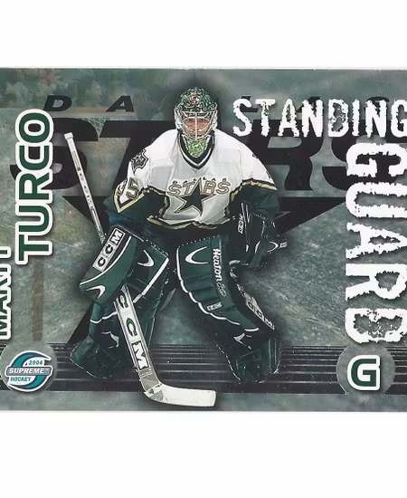 2003-04 Pacific Supreme Standing Guard #5 Marty Turco (15-X42-NHLSTARS)
