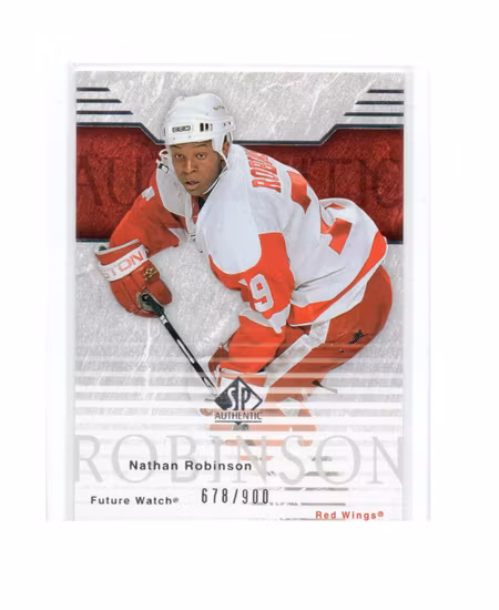 2003-04 SP Authentic #106 Nathan Robinson RC (25-X277-RED WINGS)