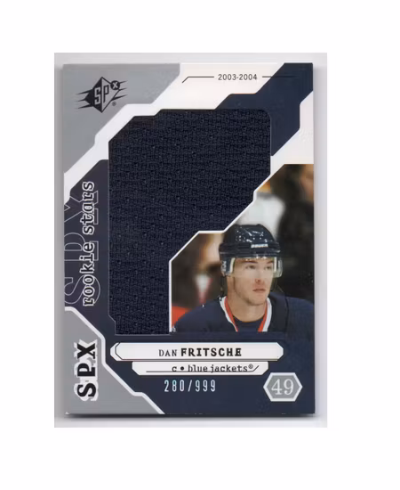 2003-04 SPx #191 Dan Fritsche JSY RC (30-X209-BLUEJACKETS)