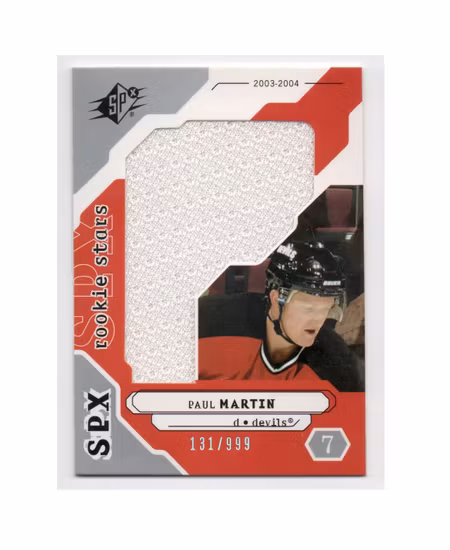 2003-04 SPx #195 Paul Martin JSY RC (40-X202-DEVILS)