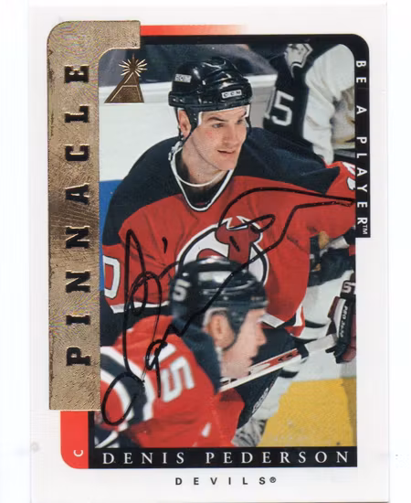 1996-97 Be A Player Autographs #217 Denis Pederson (20-X306-DEVILS)
