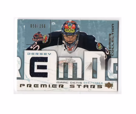 2003-04 UD Premier Collection Stars Jerseys #STMD Marc Denis (30-X208-BLUEJACKETS)