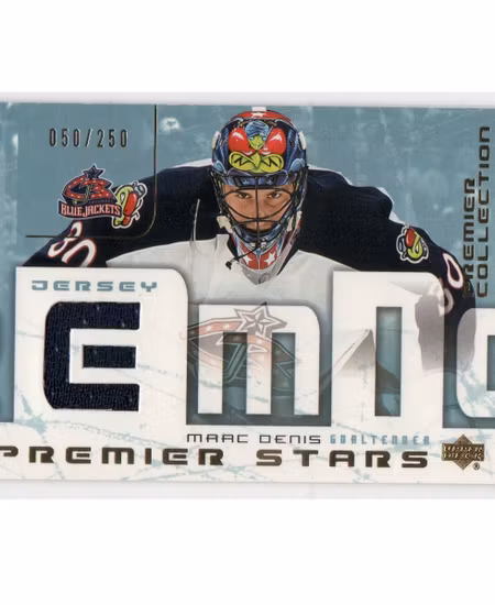 2003-04 UD Premier Collection Stars Jerseys #STMD Marc Denis (30-X208-BLUEJACKETS)
