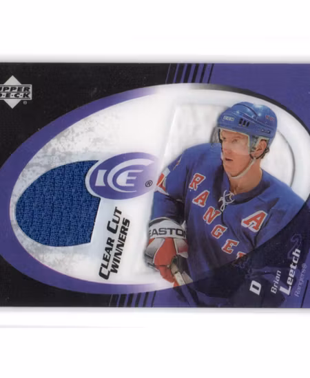 2003-04 Upper Deck Ice Clear Cut Winners #CCBL Brian Leetch (30-X230-GAMEUSED-RANGERS)