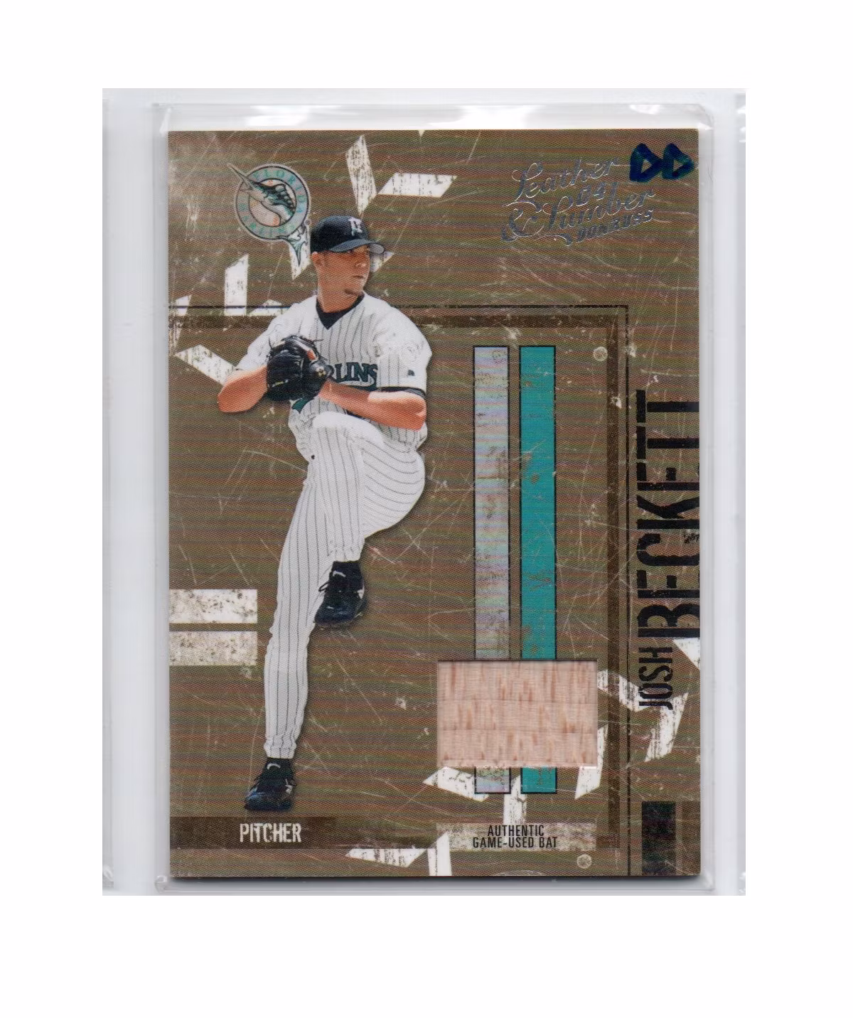 2004 Leather and Lumber Materials Bat #54 Josh Beckett (40-X270-MLBMARLINS)