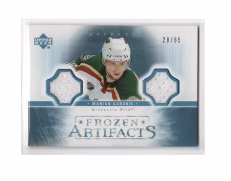 2005-06 Artifacts Frozen Artifacts Dual #FADMG Marian Gaborik (60-X228-GAMEUSED-SERIAL-NHLWILD)