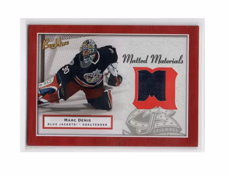 2005-06 Beehive Matted Materials #MMMD Marc Denis (30-X159-GAMEUSED-BLUEJACKETS)
