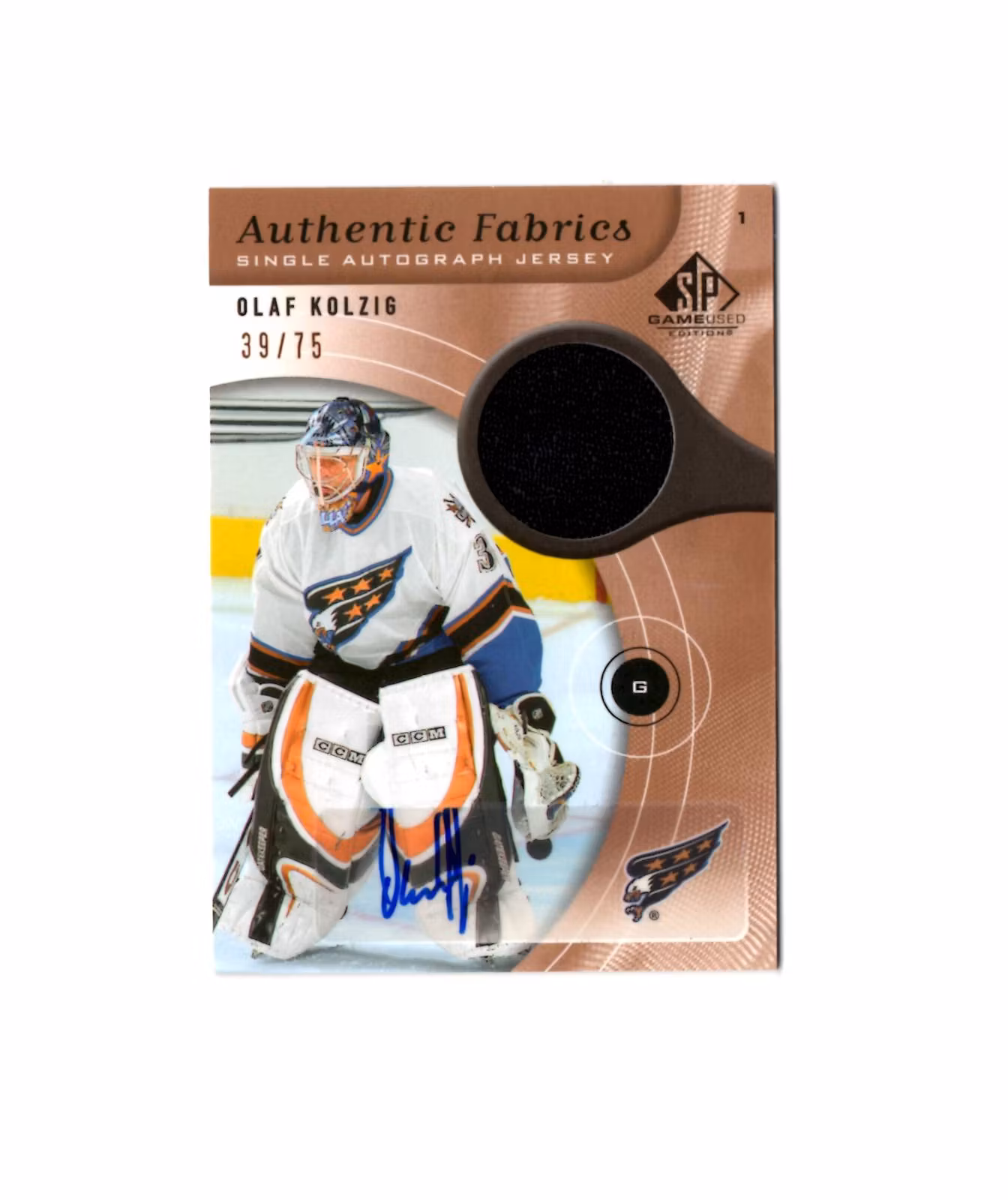 2005-06 SP Game Used Authentic Fabrics Autographs #AAFOK Olaf Kolzig (250-C2-CAPITALS)