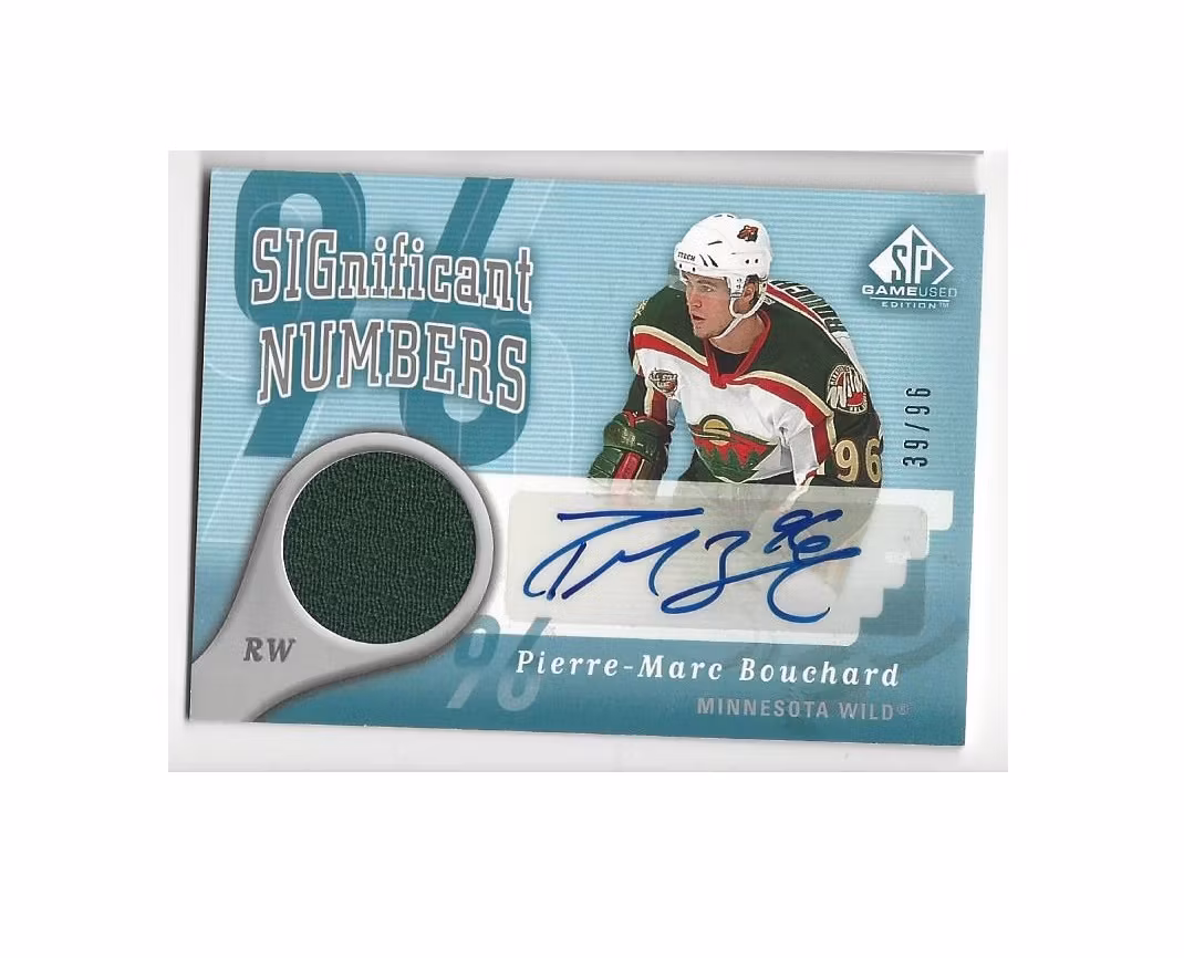 2005-06 SP Game Used Significant Numbers #SNPM Pierre-Marc Bouchard (80-X109-NHLWILD)