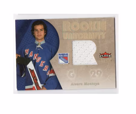 2005-06 Ultra Rookie Uniformity Jerseys #RUMO Al Montoya (30-X209-RANGERS)
