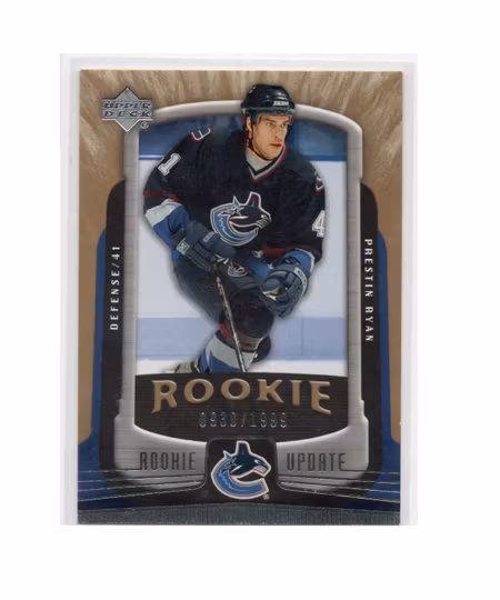 2005-06 Upper Deck Rookie Update #191 Prestin Ryan RC (15-X265-CANUCKS)