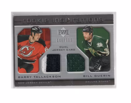 2005-06 Upper Deck Rookie Update #217 Barry Tallackson JSY RC Bill Guerin JSY (30-X232-GAMEUSED-SERIAL-RC-DEVILS-NHLSTARS)