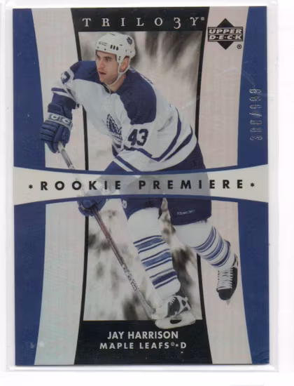 2005-06 Upper Deck Trilogy #312 Jay Harrison RC (30-X292-MAPLE LEAFS)