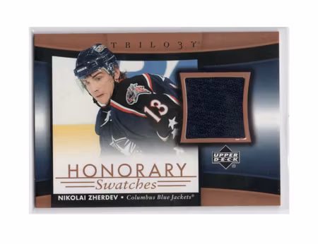 2005-06 Upper Deck Trilogy Honorary Swatches #HSNZ Nikolai Zherdev (30-X135-GAMEUSED-BLUEJACKETS)