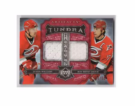 2006-07 Artifacts Tundra Tandems Red #TTWB Justin Williams Rod Brind'Amour (50-X117-HURRICANES)