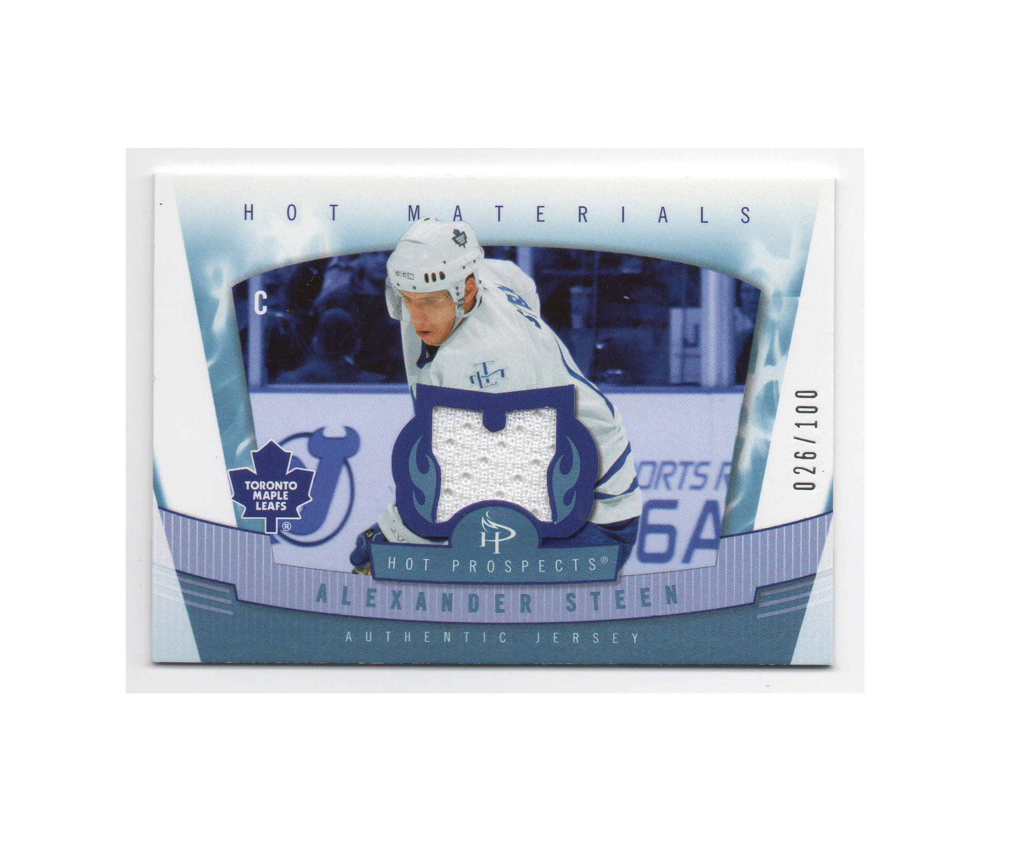 2006-07 Hot Prospects Hot Materials Red Hot #HMAS Alexander Steen (50-32x1-MAPLE LEAFS)