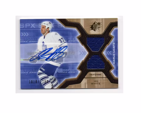 2006-07 SPx #170 Ian White JSY AU RC 1299 (50-30x5-MAPLK LEAFS)