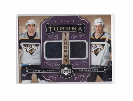 2007-08 Artifacts Tundra Tandems Metallic Purple #TTLA David Legwand Jason Arnott (30-X236-GAMEUSED-PREDATORS)