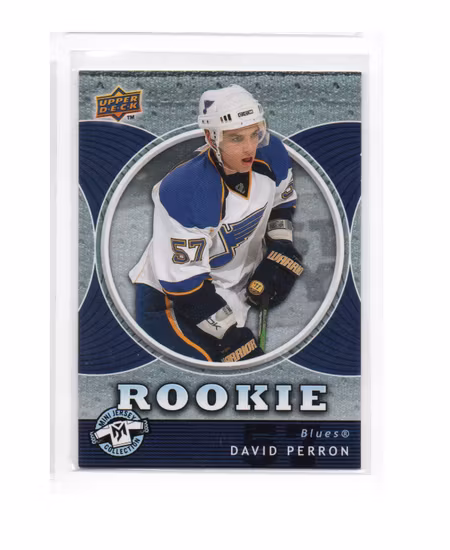 2007-08 UD Mini Jersey Collection #143 David Perron RC (20-X275-BLUES)