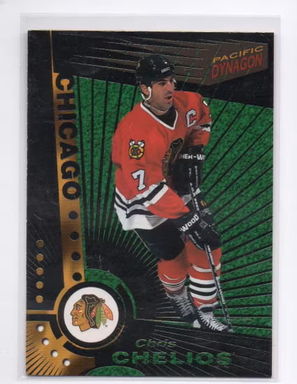 1997-98 Pacific Dynagon Dark Gray #25 Chris Chelios (40-X310-BLACKHAWKS)