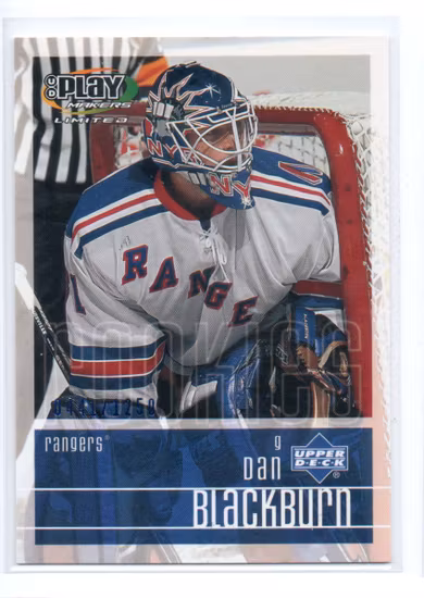 2001-02 UD Playmakers #131 Dan Blackburn RC (15-X313-RANGERS)