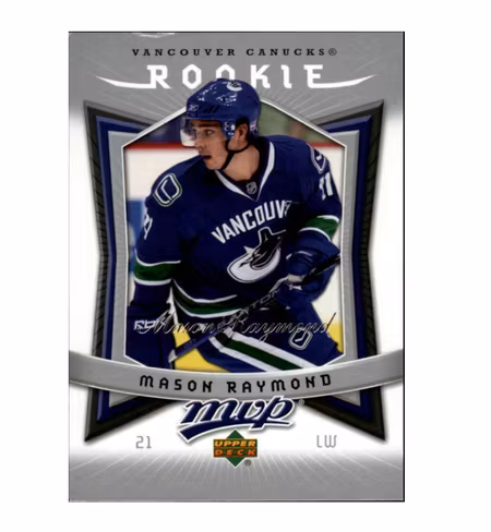 2007-08 Upper Deck MVP #378 Mason Raymond RC (15-X24-CANUCKS)
