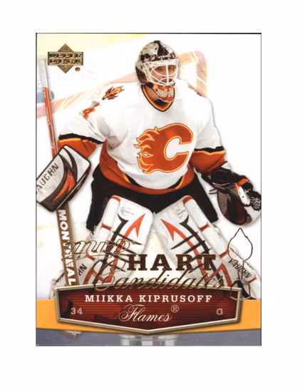 2007-08 Upper Deck MVP Hart Candidates #HC6 Miikka Kiprusoff (10-X173-FLAMES) (2)