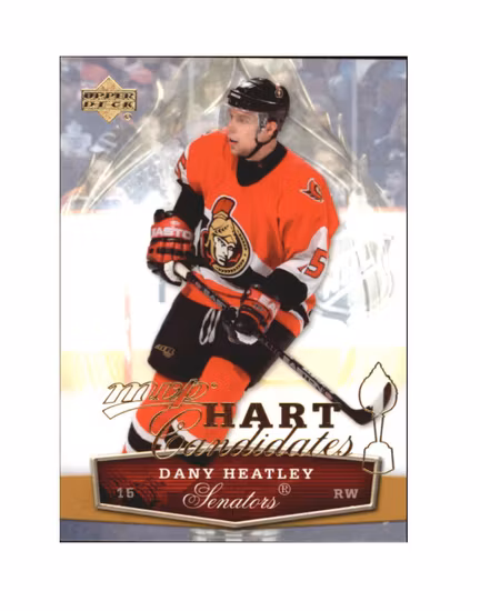 2007-08 Upper Deck MVP Hart Candidates #HC7 Dany Heatley (10-X173-SENATORS)