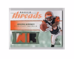 2008 SP Rookie Threads Rookie Threads Patch 75 #RTSI Jerome Simpson (50-X167-NFLBENGALS)