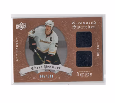 2008-09 Artifacts Treasured Swatches Dual #TSDCP Chris Pronger (40-X74-DUCKS)