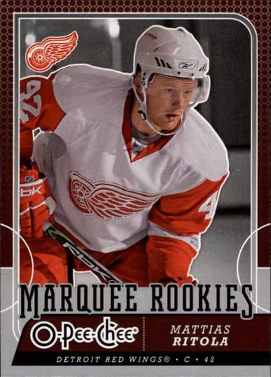 2008-09 O-Pee-Chee #537 Mattias Ritola RC (12-X298-RED WINGS)