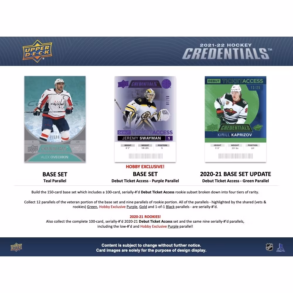 2021-22 Upper Deck Credentials (Hobby Box)