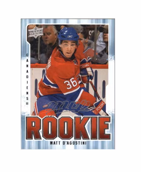 2008-09 Upper Deck MVP #320 Matt D'Agostini RC (10-D8-CANADIENS)