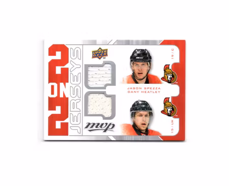 2008-09 Upper Deck MVP Two on Two Jerseys #J2SHVS Jason Spezza Dany Heatley Thomas Vanek Drew Stafford (50-X82-SENATORS+SABRES)