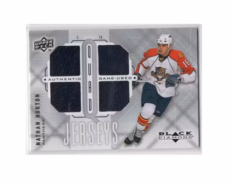 2009-10 Black Diamond Jerseys Quad #QJNH Nathan Horton (25-X227-GAMEUSED-NHLPANTHERS)