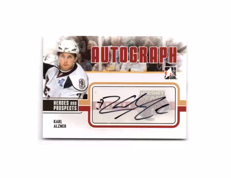 2009-10 ITG Heroes and Prospects Autographs #AKA Karl Alzner (50-X82-CAPITALS)