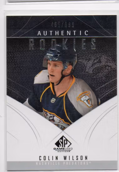 2009-10 SP Game Used #173 Colin Wilson RC (25-X299-PREDATORS)