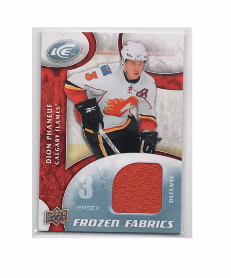 2009-10 Upper Deck Ice Frozen Fabrics #FRDP Dion Phaneuf (30-X233-GAMEUSED-FLAMES)