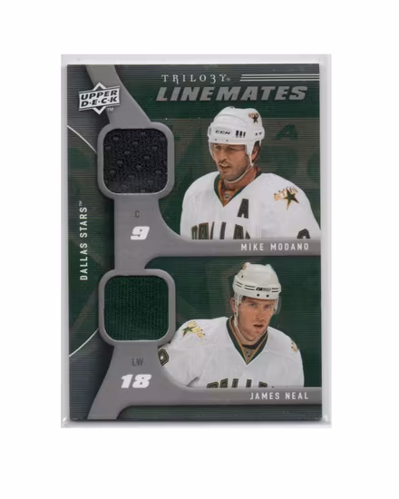 2009-10 Upper Deck Trilogy Line Mates #LMMN Mike Modano James Neal (60-X224-GAMEUSED-NHLSTARS)