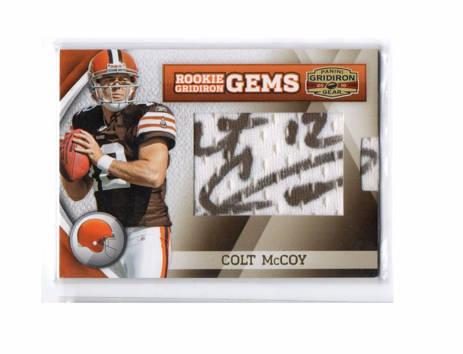 2010 Panini Gridiron Gear #275 Colt McCoy JSY AU255 RC (150-X252-NFLBROWNS)