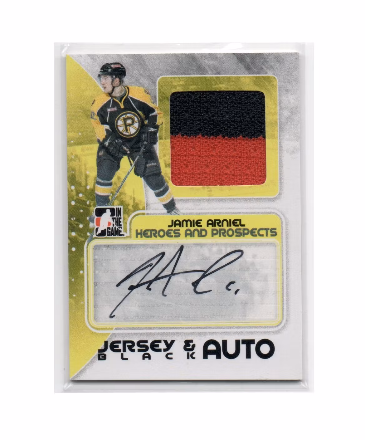2010-11 ITG Heroes and Prospects Game Used Jerseys Autographs Black #MAJA Jamie Arniel (200-X157-OTHERS)