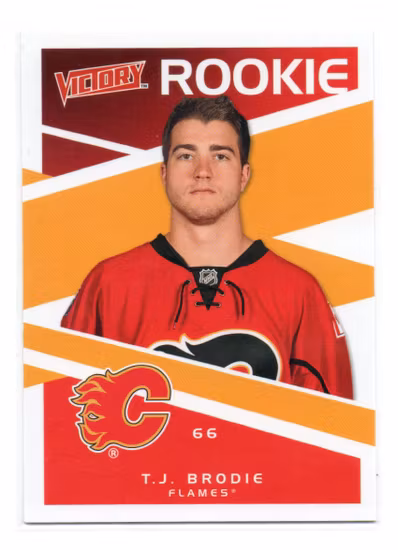 2010-11 Upper Deck Victory #329 T.J. Brodie RC (10-X292-FLAMES)