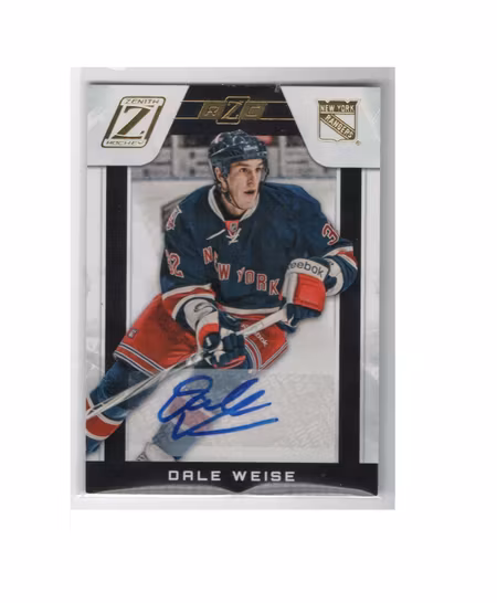 2010-11 Zenith Rookie Parallel Gold #160 Dale Weise AU (100-X29-RANGERS)